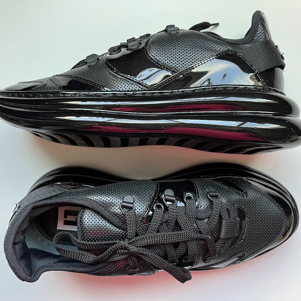 Loriblu Women's Luxury Black Leather Sneakers Size 8, High-Fashion Footwear